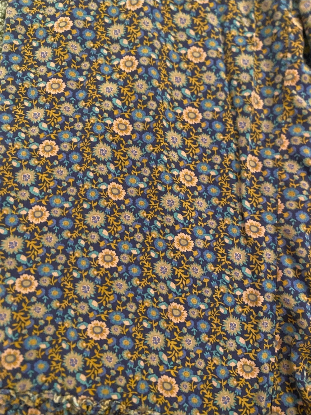 NATURAL LIFE Women's Navy Floral Ruffle Hem Pants - Picture 2 of 4